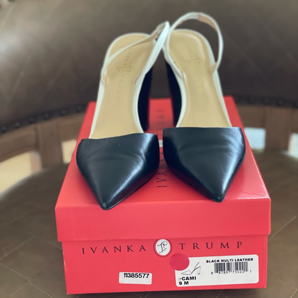 Ivanka Trump Cami Slide in Black with white detail